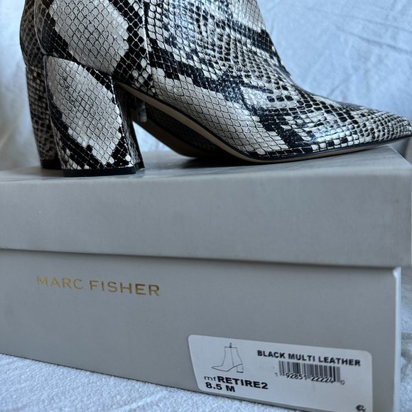 Marc Fisher Python Jelly Block Heel Booties, Size 8.5 - Picture 9 of 10